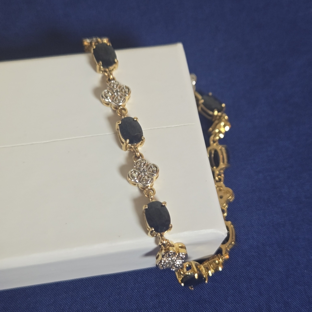 Sapphire, Diamond And Gold Bracelet